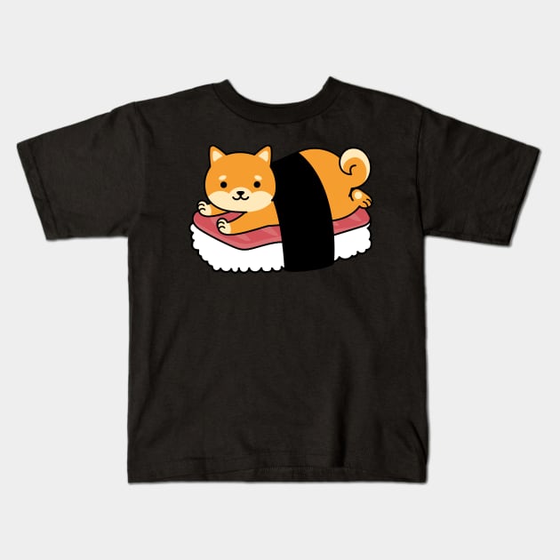 Sushi Shiba Inu Cute Dog Lover Kids T-Shirt by Mrkedi